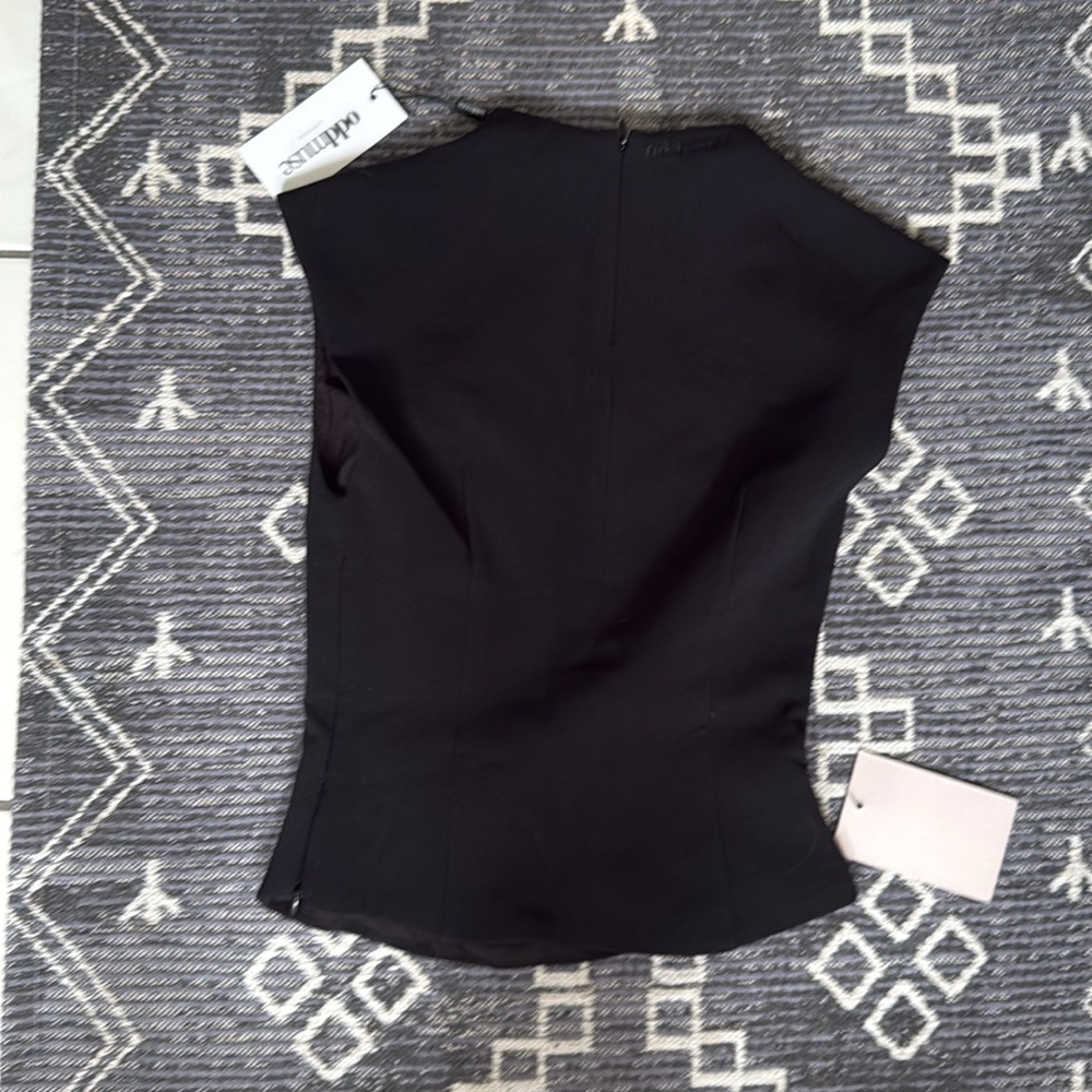 Odd Muse London The Ultimate Muse Structured Sleeveless Black Top Blouse Crepe - Picture 9 of 10
